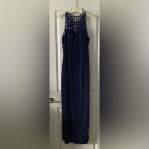 Melanie Lyne blue beaded dress